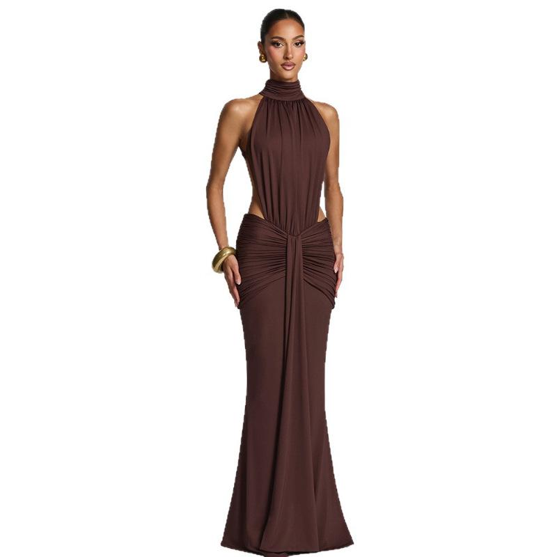 Women's temperament elegant banquet evening dress long dress European and American style fashion sexy slim dress