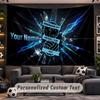 Wall Hanging Tapestry Custom NameBIRMINGHAM CITY Pattern Personalized Printed Fabric Wall Decor