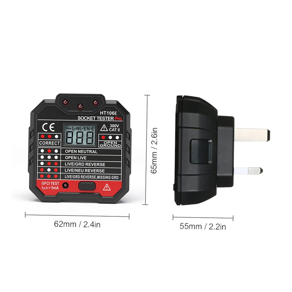 HABOTEST Advanced RCD Electric Socket Tester Wall Plug Breaker Finder Electric Leakage Test with Voltage Backlight LCD Display