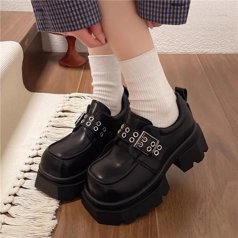Vintage Black Women's Flat Shoes 2025 New Spring Autumn Versatile Skirt Mary Jane Shoes Round Toe EVA Sole Microfiber Leather