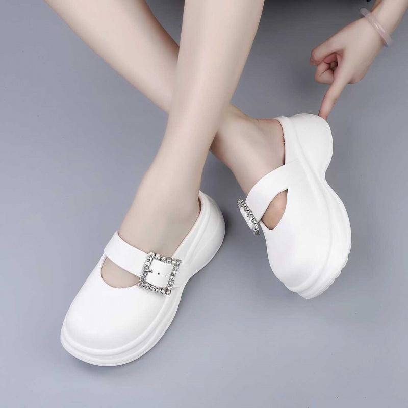 Frühling Neue Damen Lässig Bequem Dicksohlige Halbschuhe Weiche Sohle Mode Sandalen Damenschuhe