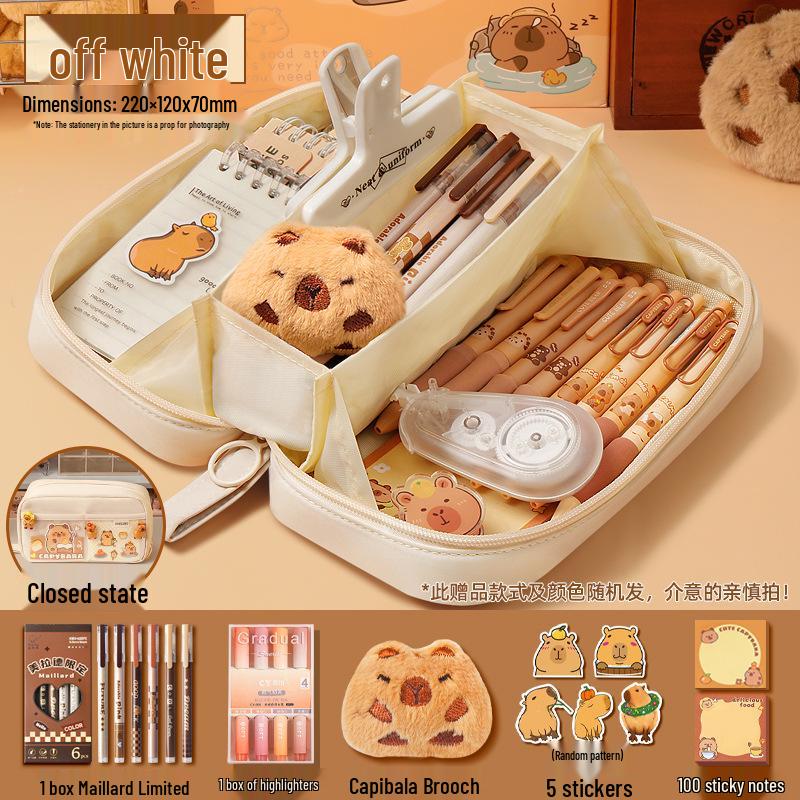 Capybara Large Capacity Transparent Pencil Case - Girls Version for Primary and Junior High Students
