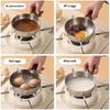 17Cm/14Cm Stainless Steel Cooking Pans With Wooden Handle & Glass Lid - Multi-Purpose Small Pots For Noodles And Eggs