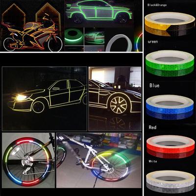 Warning Effect Safe Car Stickers  Motorcycle Reflective Decals Tire Applique  Bike Rim Decoration