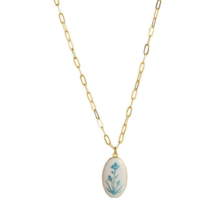 Floral Charm Necklace Adjustable Plant Series Collarbone Chain Flower Pendant Neckchain Daily Accessory Gift