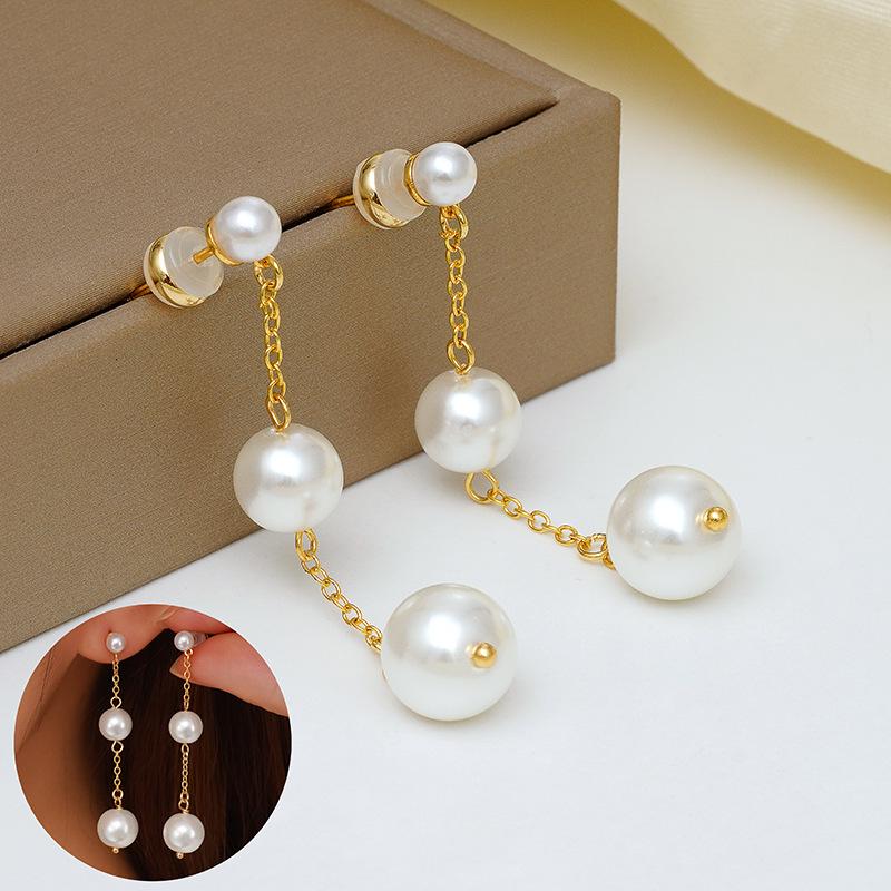 Copper Pearl Tassel Earrings - Fashionable, Versatile, and Exquisite Design for Women