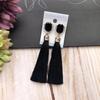 Retro flower gemstone with diamond fringed stud earrings long celebrity temperament earrings women's versatile earrings