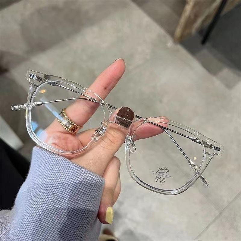 Korean Fashion Glasses Brown Anti Blue Light Glasses Women's Clear Anti Radiation Filter Glasses