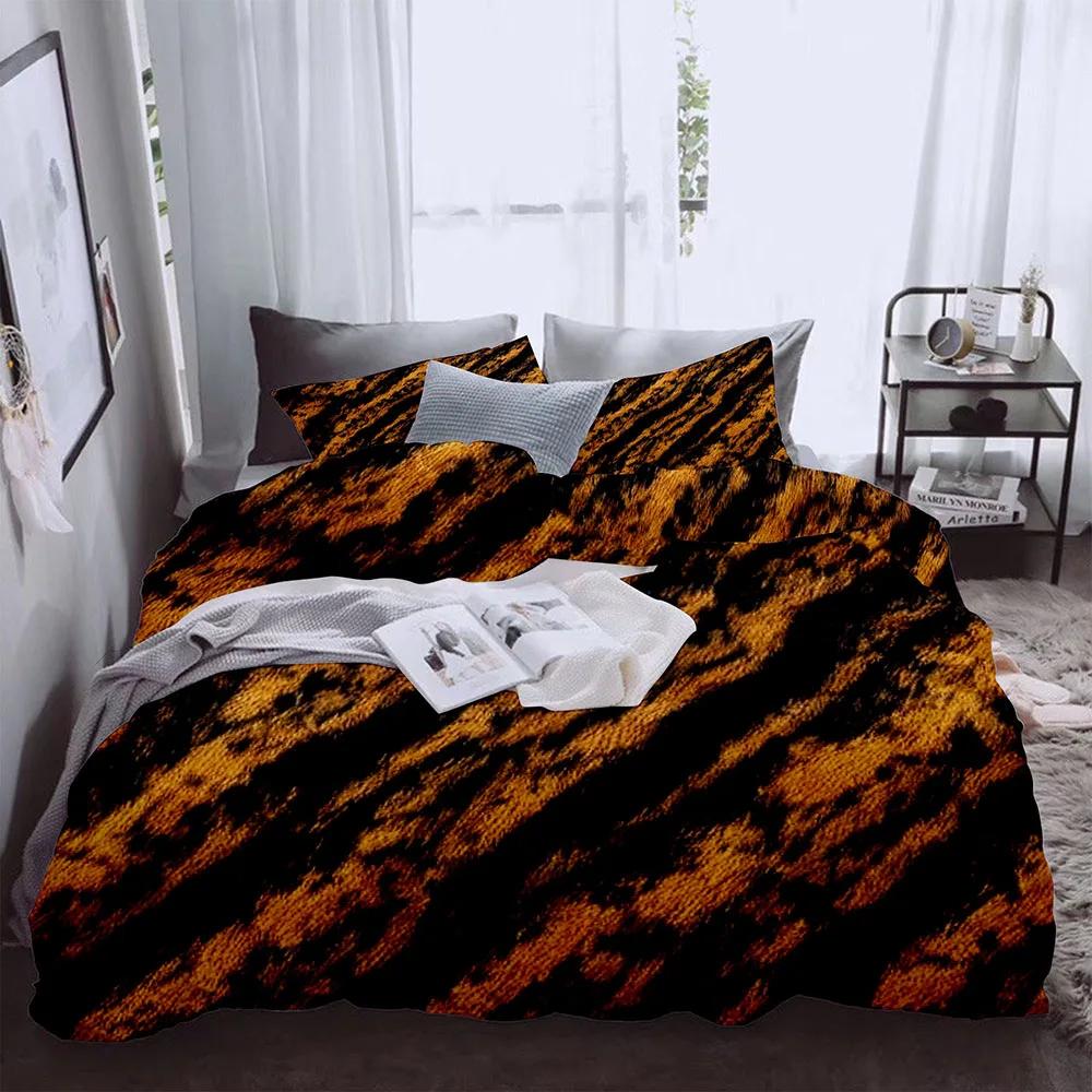Tiger Pattern Print Duvet Cover Set UK Single Double Queen US Twin Full King Size Among Bed Linen Set