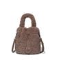 Covernat Woman Clover Heart Fluffy Bucket Bag Brown