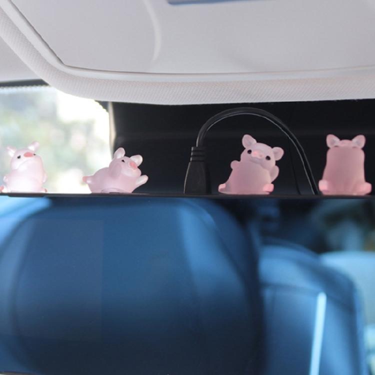 Lovely Car Center Console Ornaments Office Car Interior Accessories Creative Pigs Doll Animal Statue Car Supplies