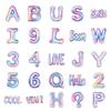 50pcs English Letters Graffiti Stickers Numbers Cartoon Stickers Balloon Style DIY Decoration Home Decoration Stickers