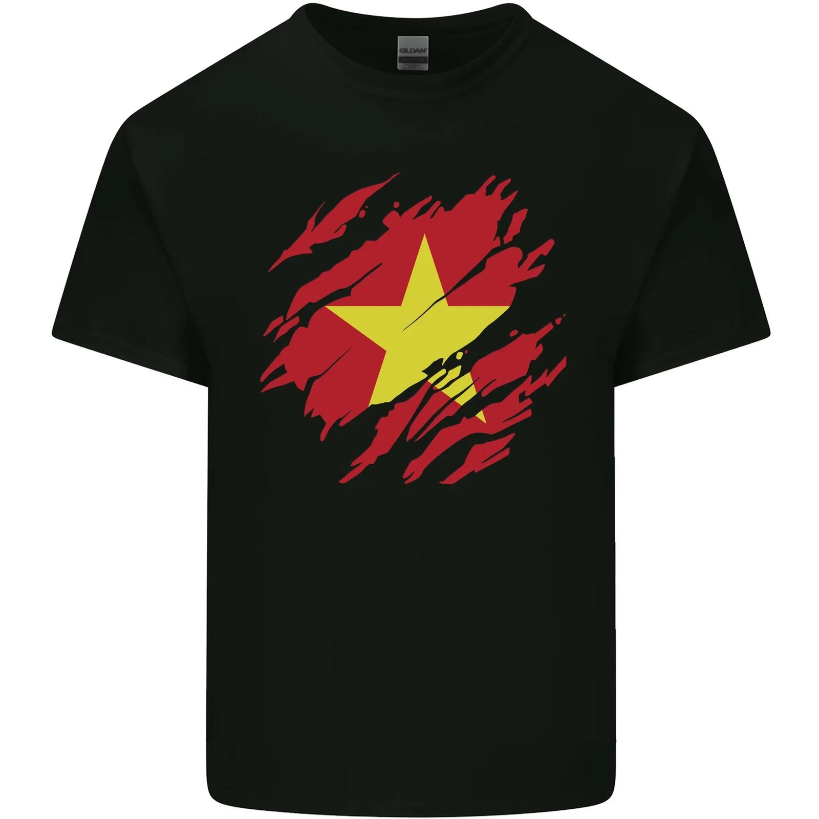 Torn Vietnam Flag Vietnamese Day Football Kids T-Shirt Childrens S