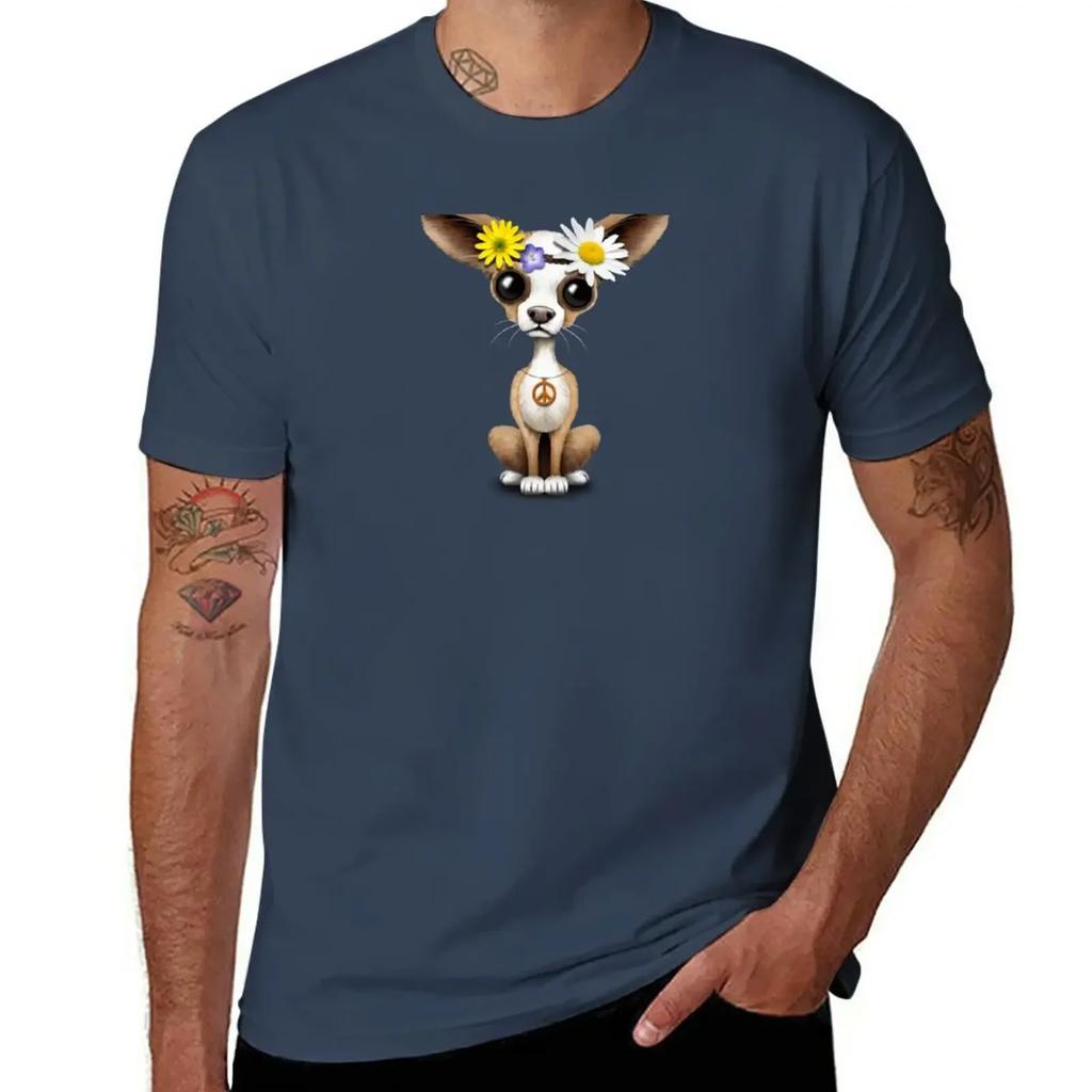 Cute Chihuahua Puppy Hippie T-Shirt anime clothes cute clothes vintage mens graphic t-shirts hip hop