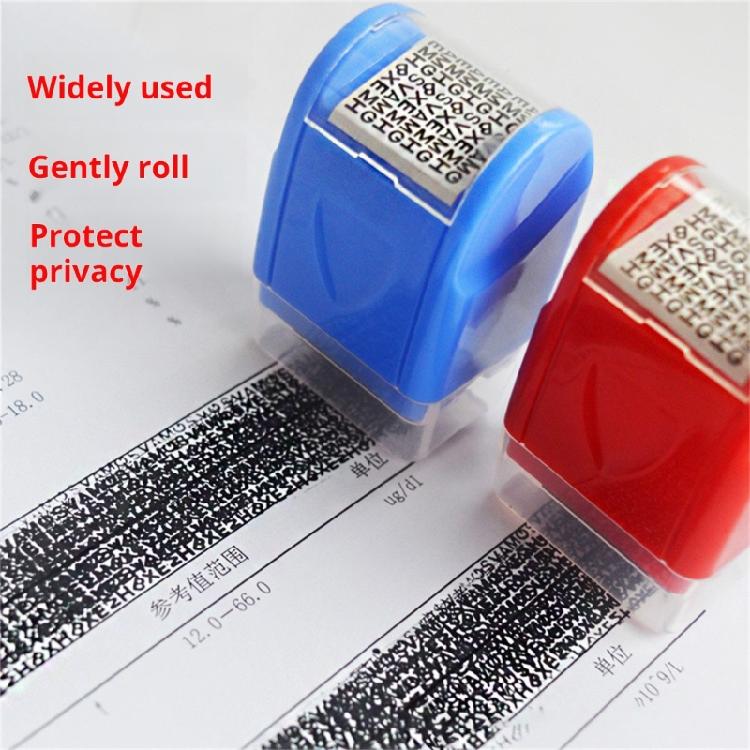 Privacy Protective Roller Stamper with Dustproof Lid Identity Theft Prevention Stamper Roller for Document Mail Address