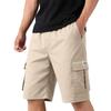 Men's Relaxed Fit Cargo Shorts with Multi Pocket Design and Elastic Waistband for Casual Outdoor