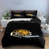 Golden Lion Emblem with Caracas Text Print Bedding Set Duvet Cover Pillowcases (1* Duvet Cover 2* Pillowcases Do Not Include Comforter)