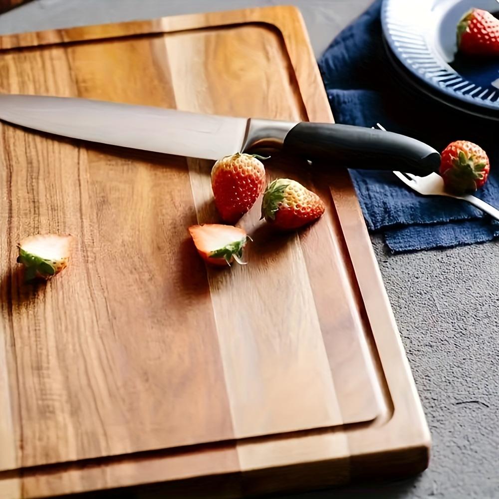 Cutting Wood Board With 1pc Juice Groove Wooden Chopping Board For Kitchen Meat And Cheese Cheese Board With Juice Slot