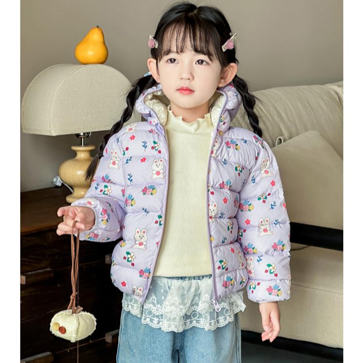 boy's and Girls' warm cotton-padded clothes winter baby girl thickened short cotton-padded hooded jacket children's autumn cute cartoon print coats