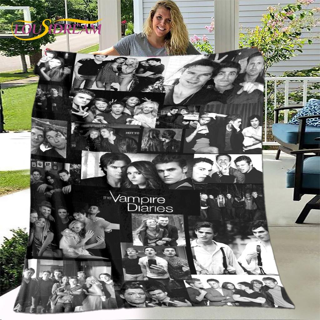 Upíří deníky Tištěná deka, Flanelová deka Přehoz, Měkká Teplá deka do Obývacího pokoje Ložnice Postele Pohovka Cestování