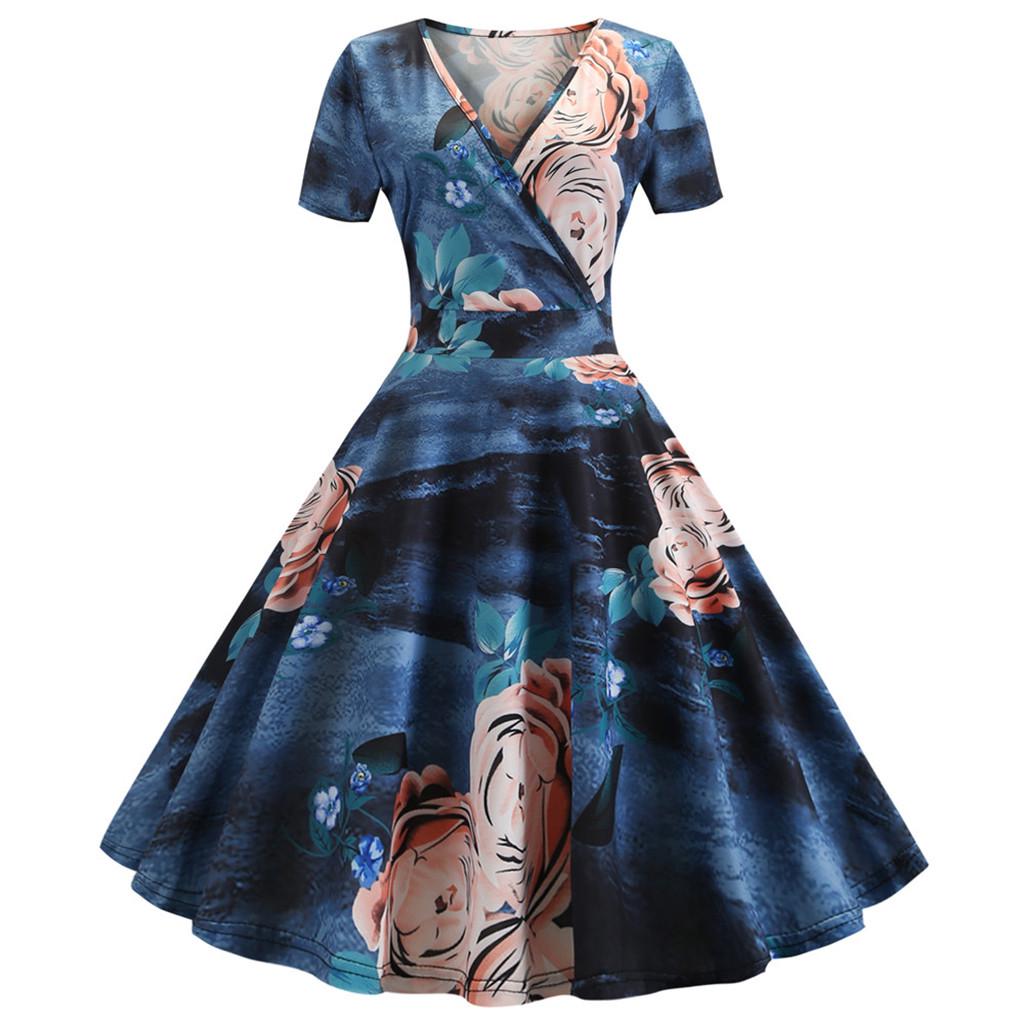 Retro evening dress short party gown