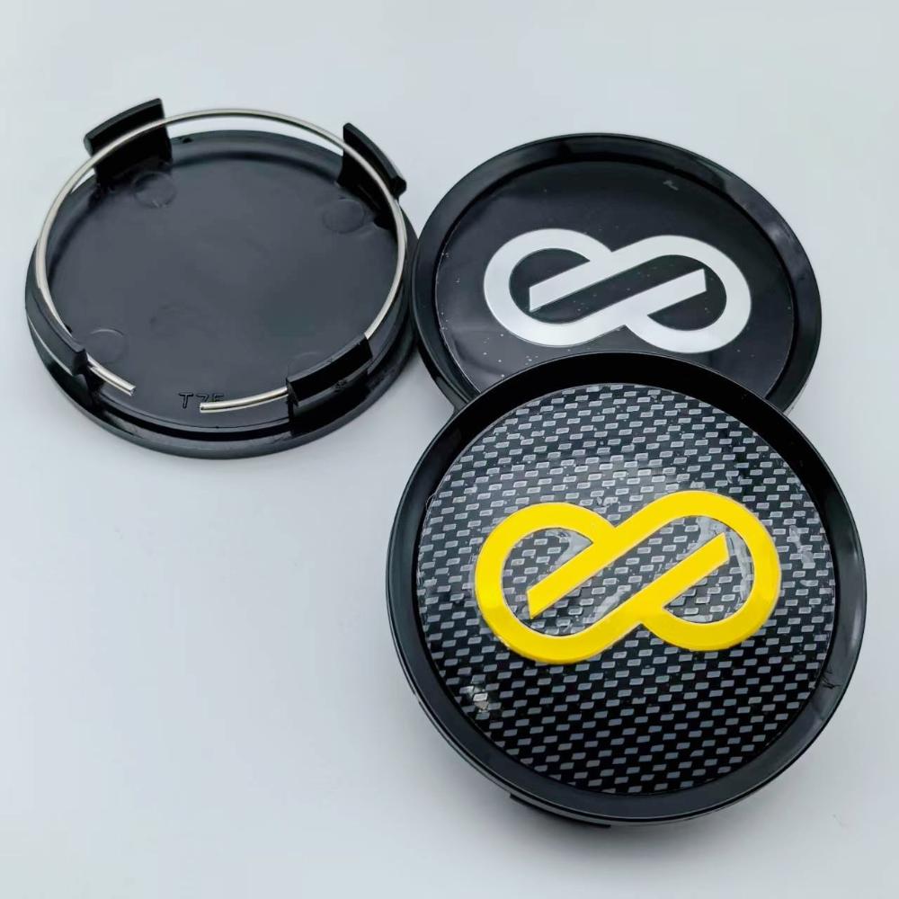 4 Stück Außen-Ø 74mm / Innen-Ø 69mm JDM ENKEI Logo Aufkleber Auto Radnabendeckel Auto Zubehör für Räder Nabenkappe Felge Radkappen Abdeckung Ersatz