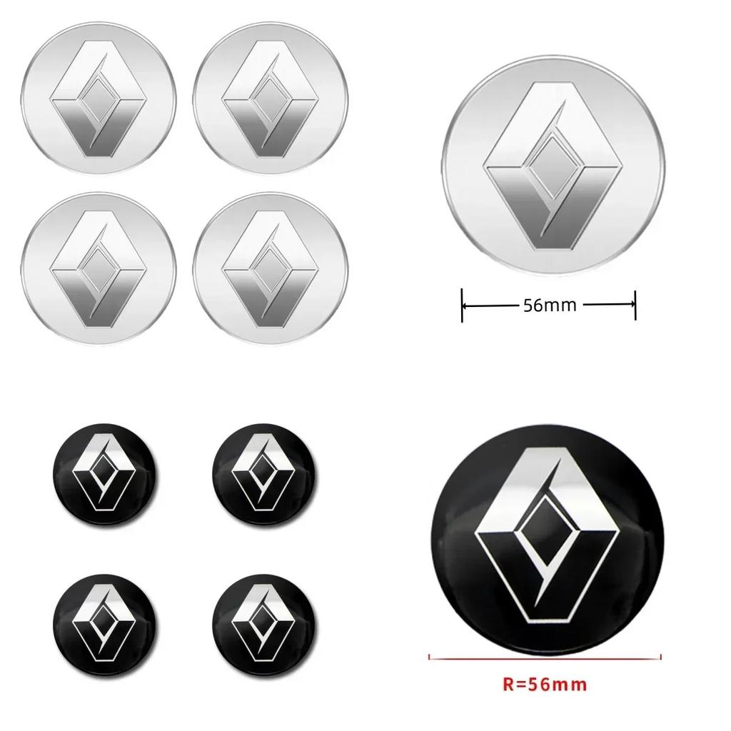 Interior Stickers 4pcs 56mm For Renault Megane 2 3 4 Twingo Clio Talisman Captur Trafic Kwid RS Car Wheel Center Hub Cap Rim Cov