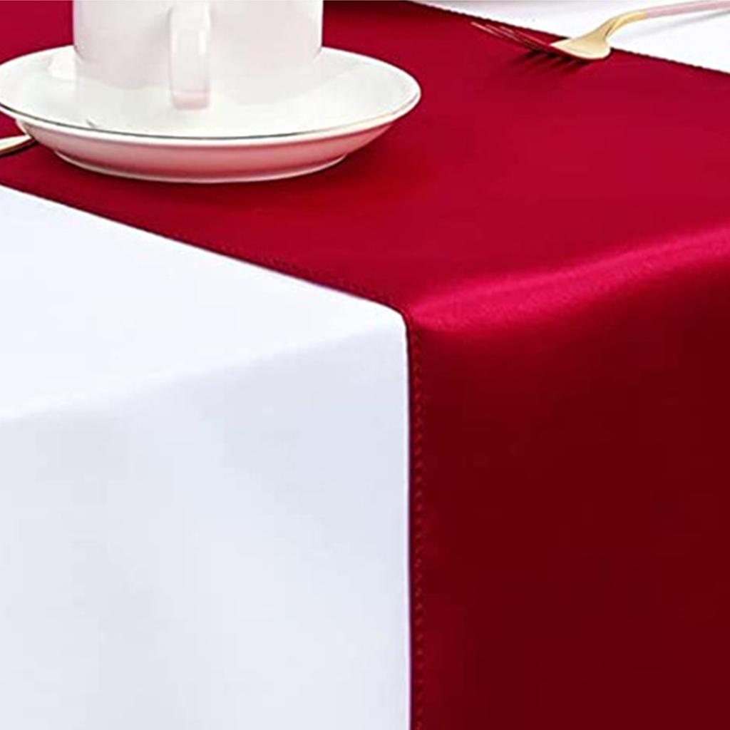 Solid Color Satins Table Runner Set Luxurious 12x108inch for Buffet Wedding and Special Occasion
