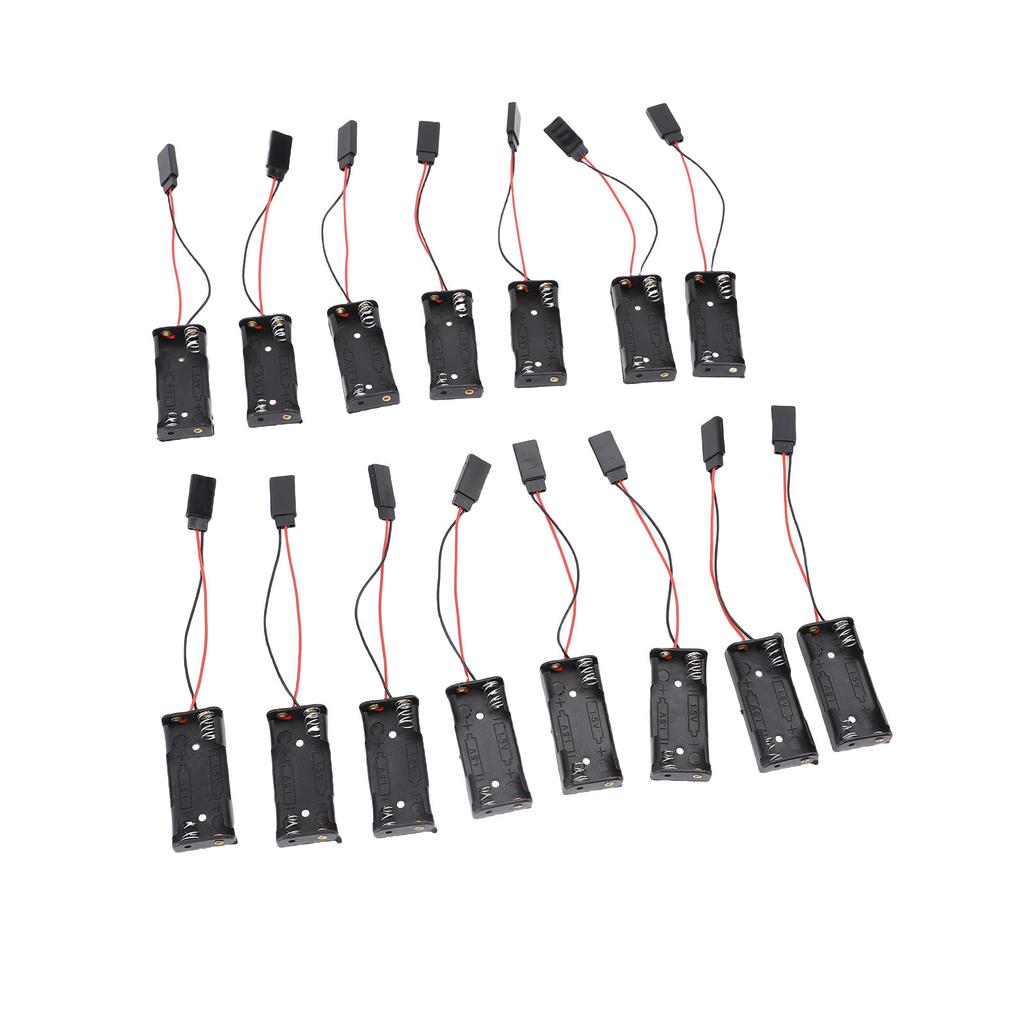 15 Pcs 2 AAA Battery Holder 2xAAA Battery Box with Thick Wire for Various Projects