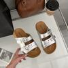 Silver Internet celebrity retro platform slippers women 2025 summer new wear fashion versatile one-word drag Boken sandals