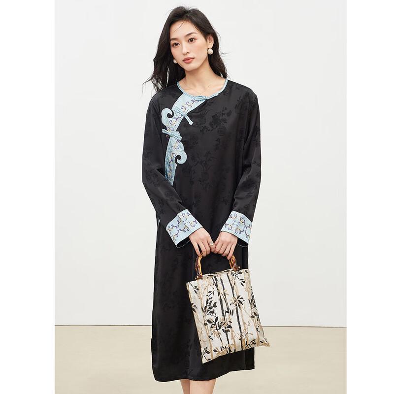 Aiyilian Women s Spring Autumn New Chinese Style Floral Dress