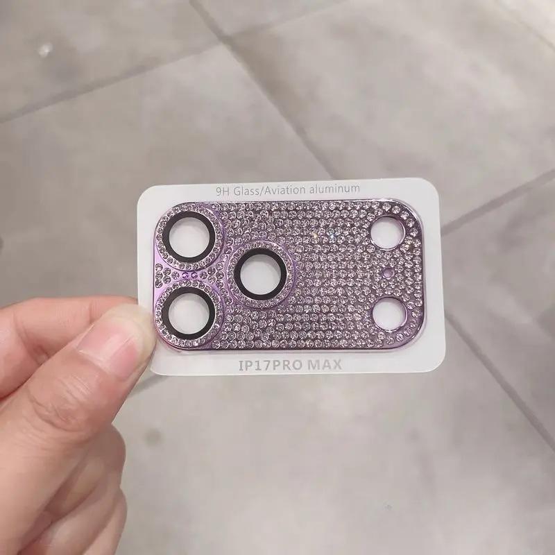 Luksusowa ręcznie robiona naklejka z cyrkoniami odpowiednia do folii na obiektyw iPhone 17Promax dla iPhone17Pro osłona tylnej kamery