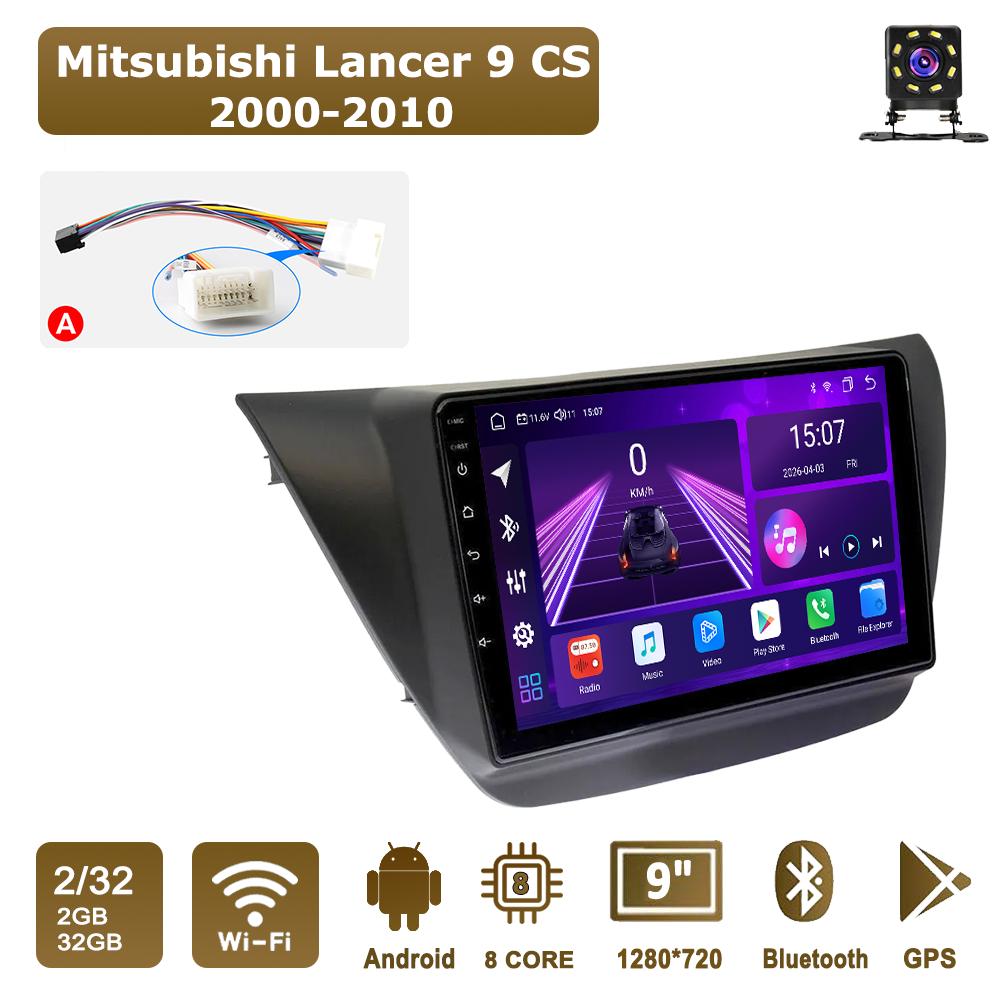 

Android Car-Play Car Radio For Mitsubishi Lancer 9 CS 2000-2010 Multimedia Player Head Unit Stereo GPS Navigation BT WIFI,8 CORE ,2+32GB A чёрный
