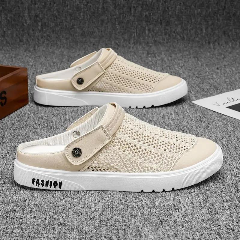 Soft Hole Beach Slides Sabot Half Men's Shoe Mules Flat Pvc Low Price Clappers 2025 Adult Style Rubber Summer Sale Male Slipper