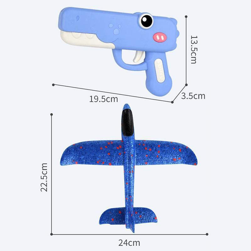 Summer Outdoor Games Kids Glider Flight Throw Foam Plane Kite Shooting Gun Plane Launcher Toy Parent-Child Interaction Toy