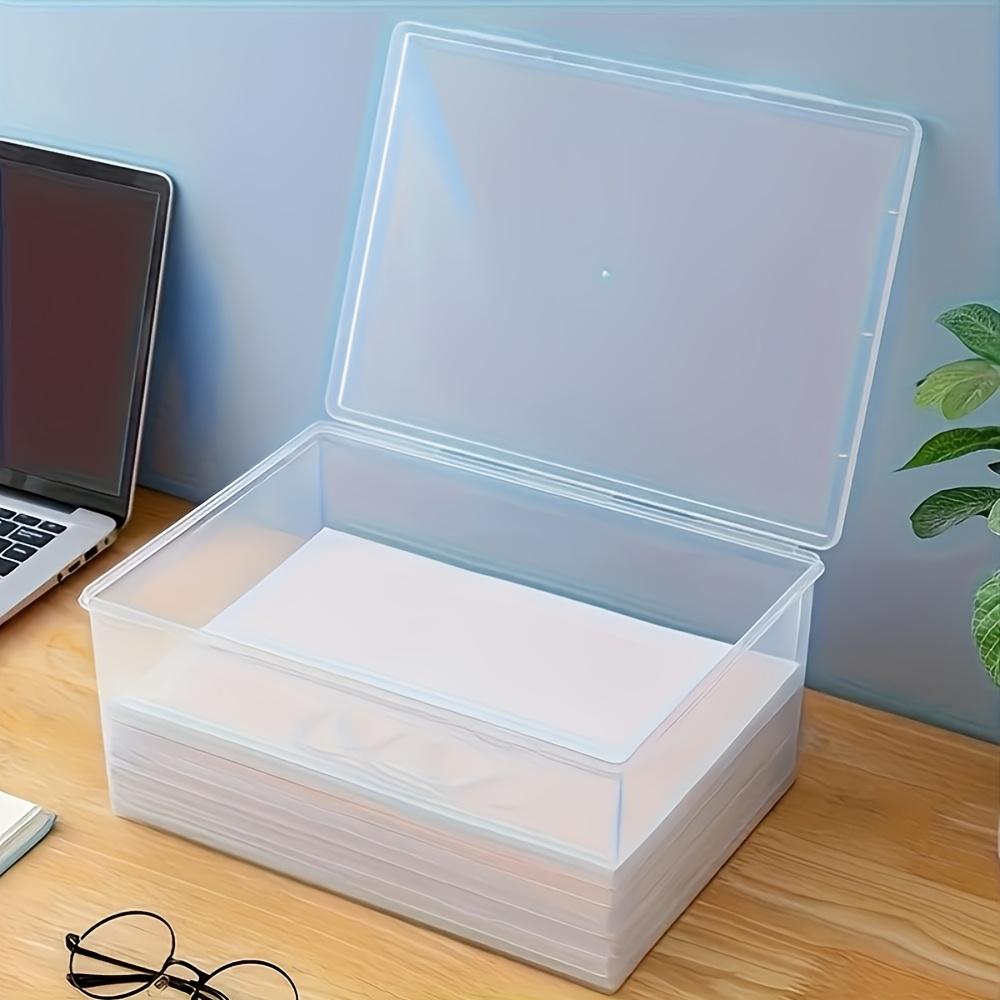 Large Capacity Clear Plastic Storage Box, A4 File Organizer with Lid, Multi-Tiered Document Holder for Home, School, and Office Supplies Accessories