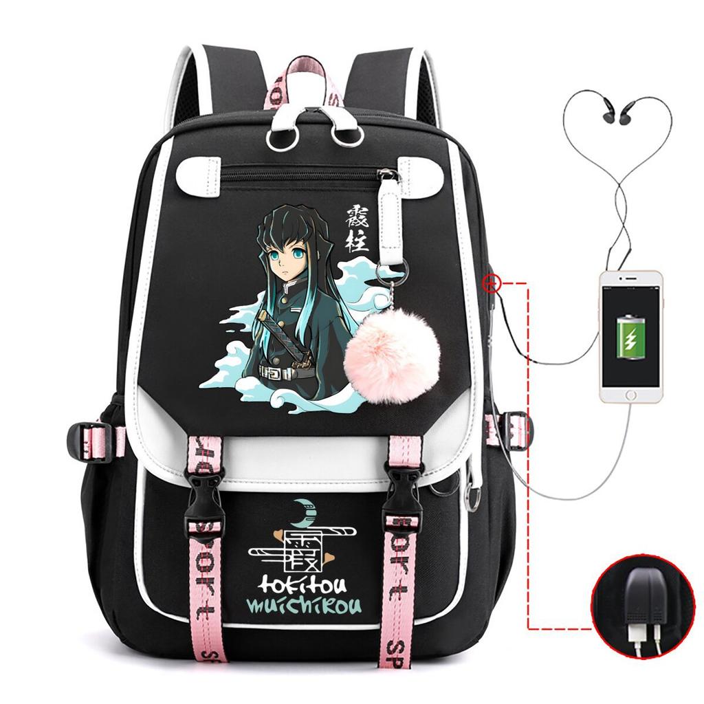 RiMan Peripheral Cartoon Printing Primary and Secondary School Students Backpack Outdoor Travel Backpack Unisex Schoolbag