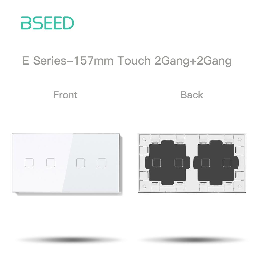 BSEED WIFI Touch Switch Modules Smart Light Switch Parts White Glass Frame DIY Combination Wall Sockets USB Charge Key E-Series