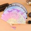 1Pc Folding Fan Bamboo Ancient Fan Handmade Chinese Traditional Decorative Craft Fan for Home Decor