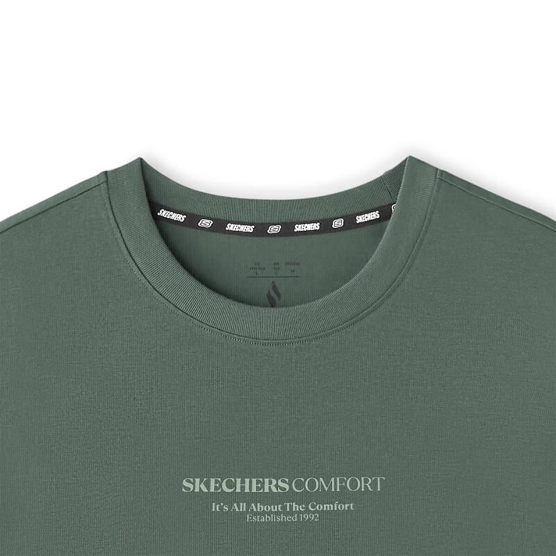 Skechers Sport Lifestyle SS25 Round Neck Slim Fit Versatile Short Sleeve Quick-Dry T-Shirt Unisex Tops Tequila-Green L225U097-035Z