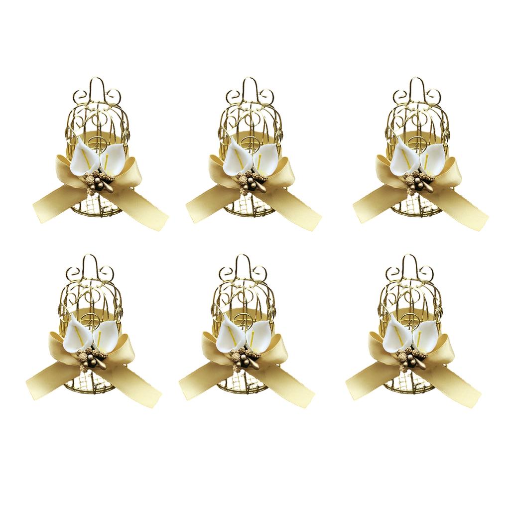 Pack of 6 Hollow Birdcage Iron Candy Box Jewelry Small Item Holder Exquisite Craftsmanship for Storing Small Accessories