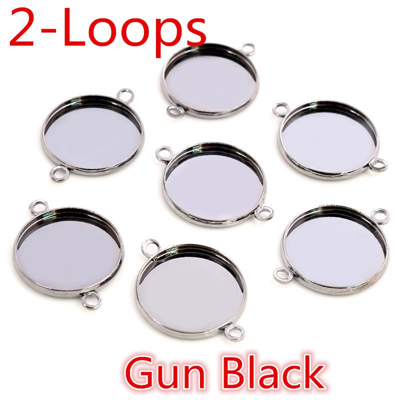 8-25mm Single/Double Loops Round Cabochon Base Tray Bezels Blank Setting Supplies For Jewelry Making Findings Bracelet Pendant