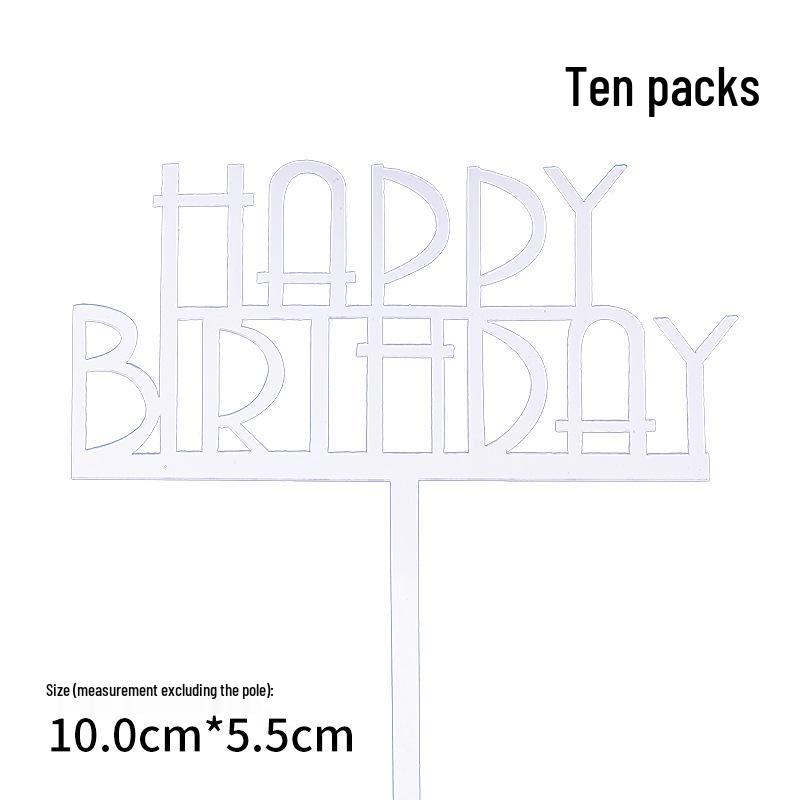 50-Pack Acrylic 'Happy Birthday' Cake Toppers - Popular Party Decorations with Free Shipping