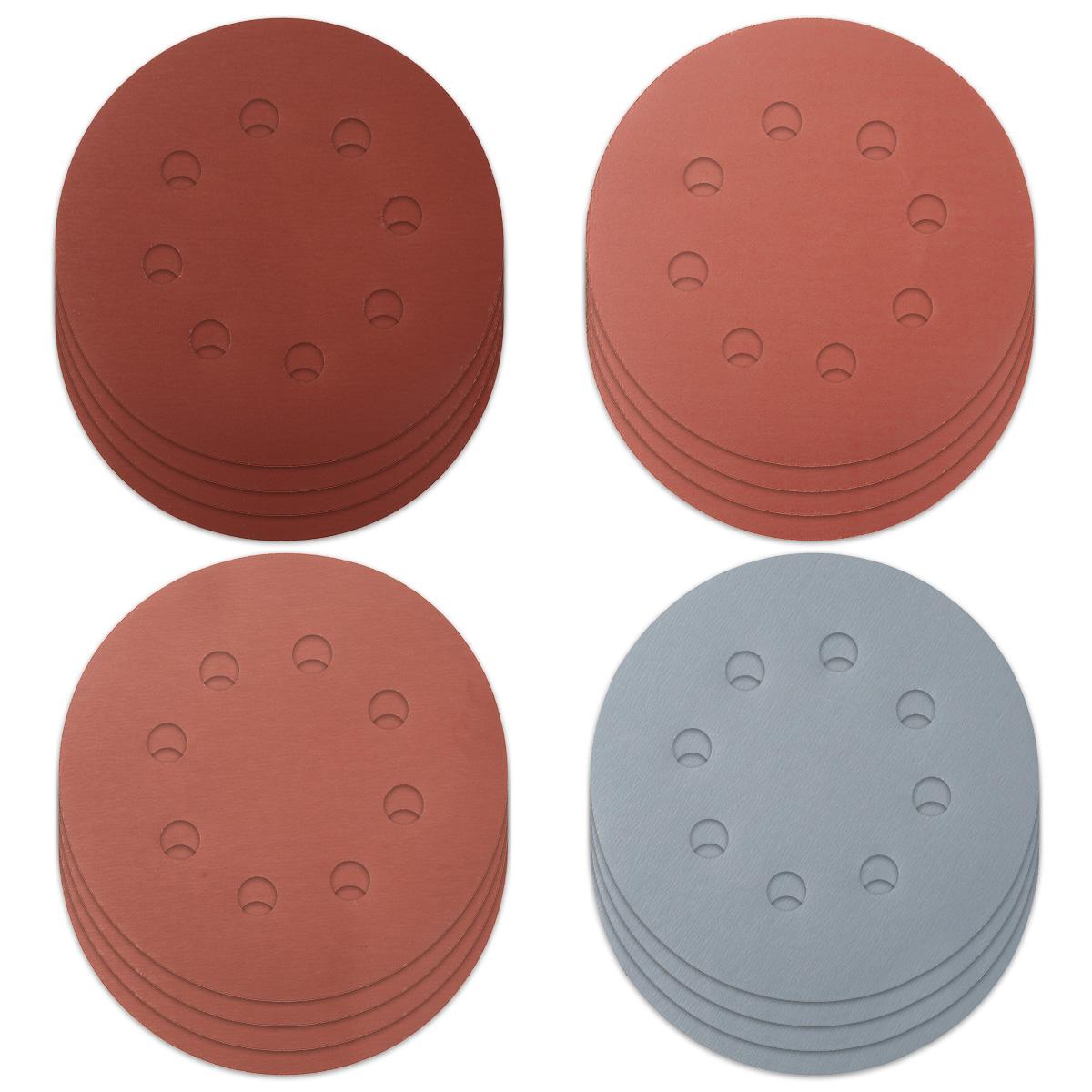 

100 шт. 125 мм наждачная бумага круглая форма шлифовальные диски липучка шлифовальная бумага полировальный лист наждачная бумага 8 отверстий шлифовальная полировальная подушка