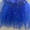 Kids Glitter Dance Skirts Girls Tulle Star Short Tutu Skirt Cheering Sequin 3 Layers Tulle Toddler Pettiskirt Child Chiffon 2-8