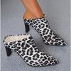 Tacchi Alti Pantofole Donna Leopardo Sexy Punta Acuta Scarpe Slingback Sandali Donna 2025 Nuova Marca Primavera Infradito Scarpe con Tacco da Festa