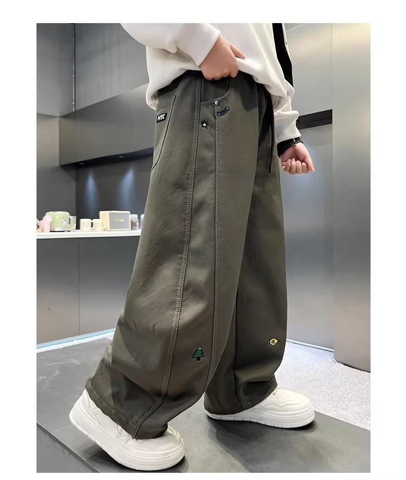 Boys' Fleece-Lined Warm Casual Pants - Thick, Versatile, Loose Fit for Autumn & Winter