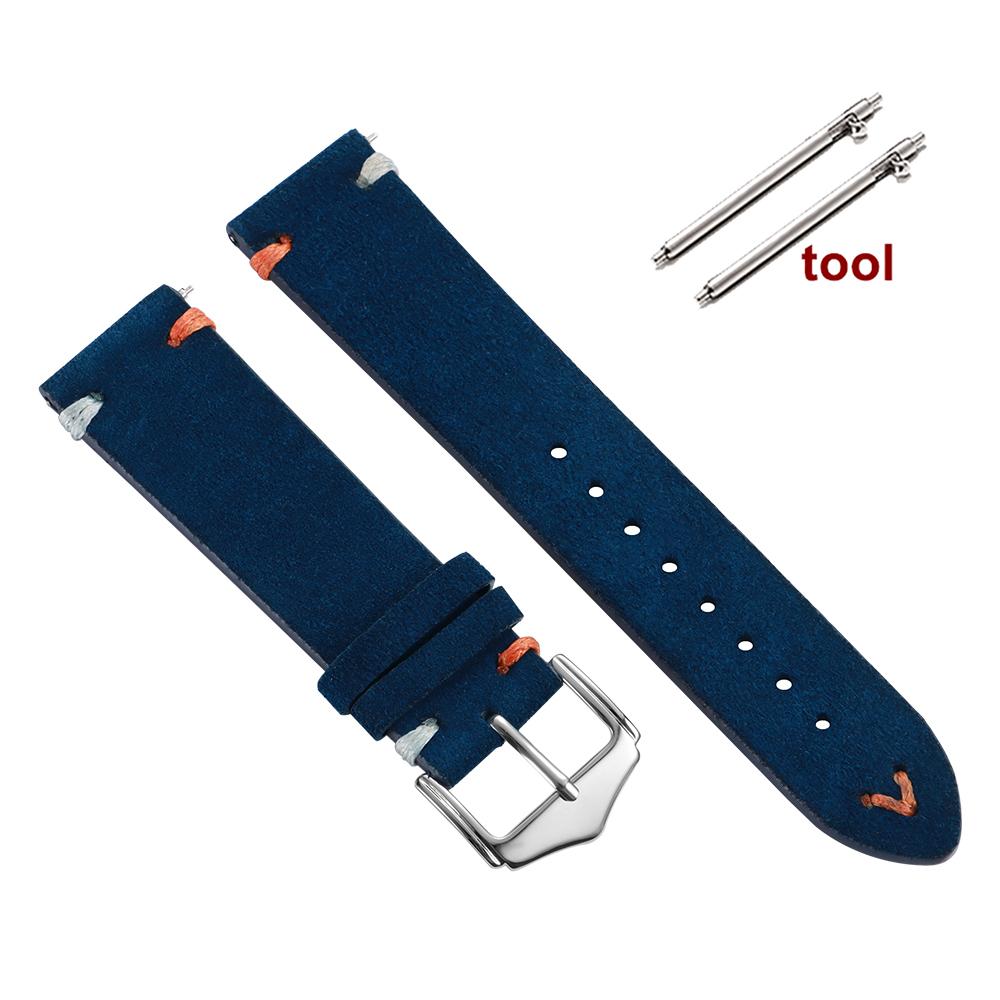 Soft Suede Watch Strap 22mm 18mm 20mm for Omega for Rolex Quick Release Calfskin Bracelet for Women Men Wristband Hand Sewn Band