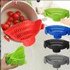 Silicone Wide-Mouth Pot Colander: Kitchen Fruit & Vegetable Noodle Water Filter and Anti-Leak Pouring Dish.