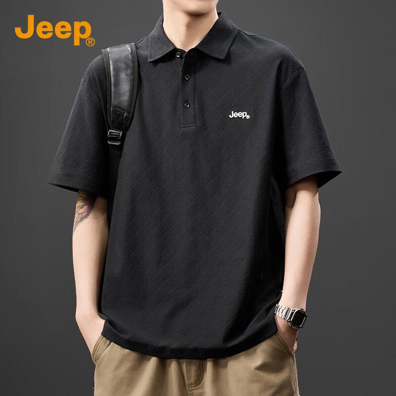 JEEP Men s Pure Cotton Breathable Polo Shirt 3XL